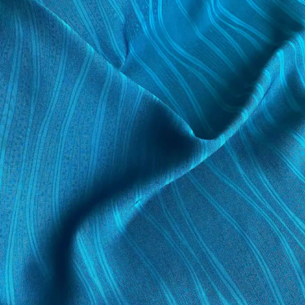 Solid Color Modern Stripe Comfortable Silk Rayon Jacquard Fabric for Women Luxury Nice Clothes Derss Sleepwear