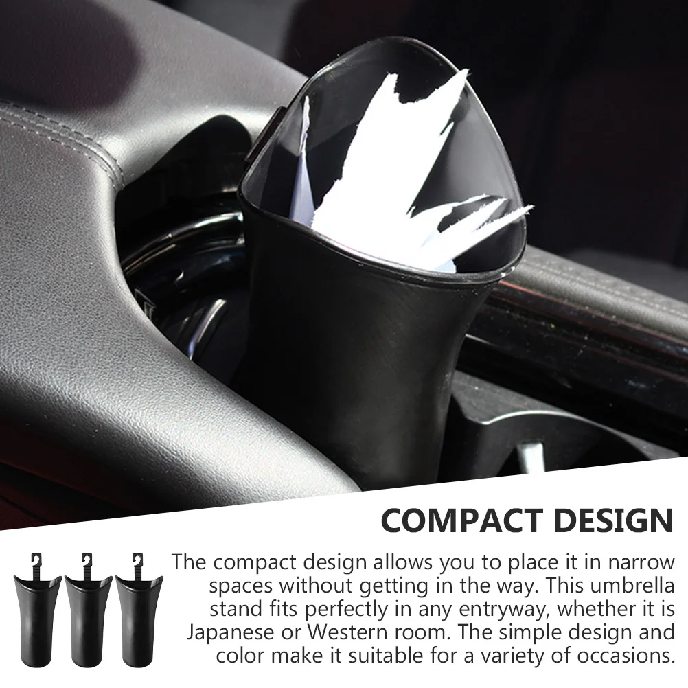 

3Pcs Car Umbrella Storage Buckets Multi-Functional Waterproof Interior Holder Trash Can Slim Design for Wet Umbrellas Canes
