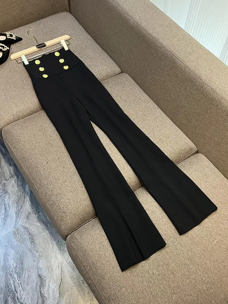 

Bla High Waist Wide Leg Pants Draped Flared Trousers Ele Commute Long Casual Pants Women's Faion Autumn Collection