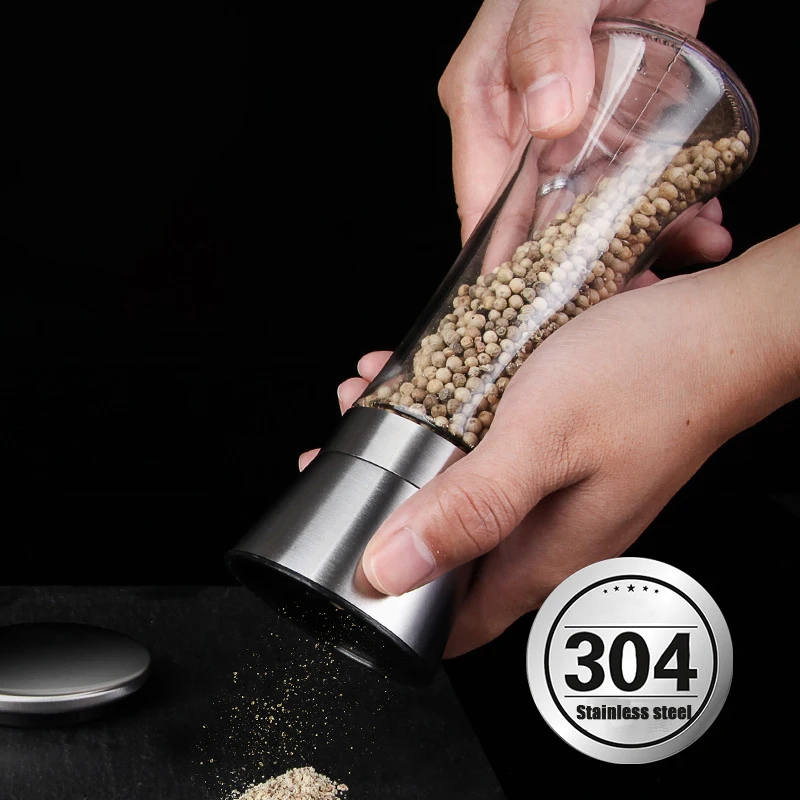 

304 Stainless Steel Pepper Grinder Household Manual Freshly Ground Sea Salt Grain Kitchen Tools Grinding for Cooking