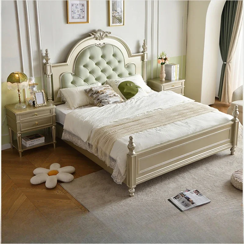 Room King Size Frame Double Bed European Wooden Luxury Room Double Bed Master Queen Modern Cama Matrimonial Bedroom Furniture