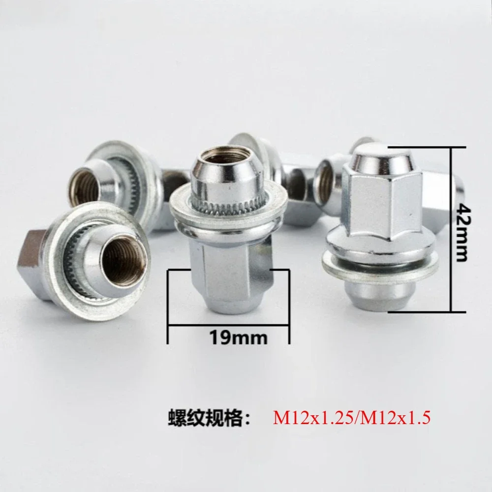 1pc OEM Style Mag Seat Lug Nuts Suit For Jaguar Great Wall Haval H2 H9 M12x1.25/M12x1.5 Hex 19mm Thickness 42mm