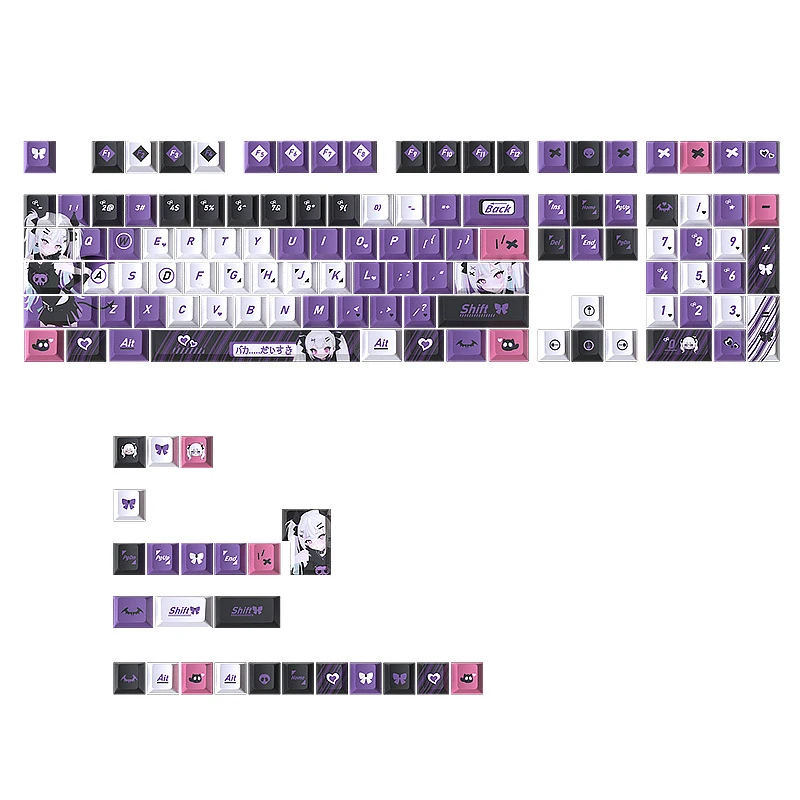 Purple keycap mechanical keyboard with dye-sublimation, original factory small complete set132CustomizationPBT
