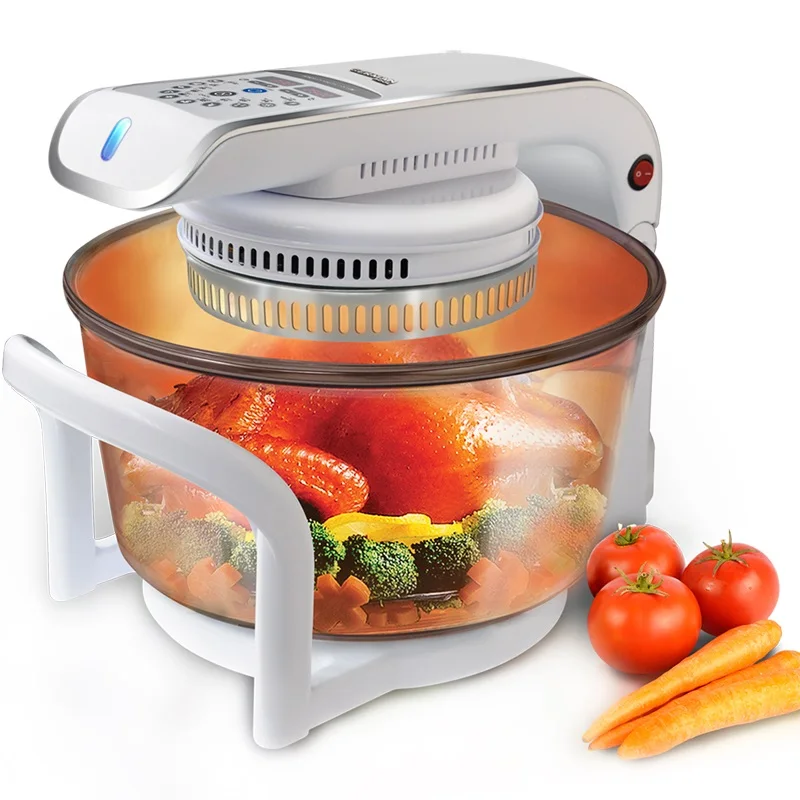 AC220-240V 50-60HZ 1300W POTENCIA Compacto Acero Inoxidable 12 Litro FRESADORA DE AIRE/FRITADORA PROFUNDA PANEL INGLÉS DE DESENO AUTOMÁTICO