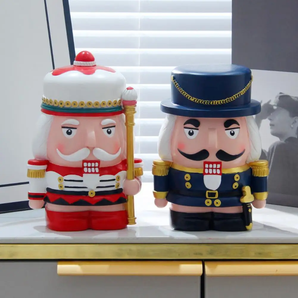 Nutcracker Soldier Gift Resin Coin Bank Figurines for Saving Seasonal Cheer Decorative Christmas for Home