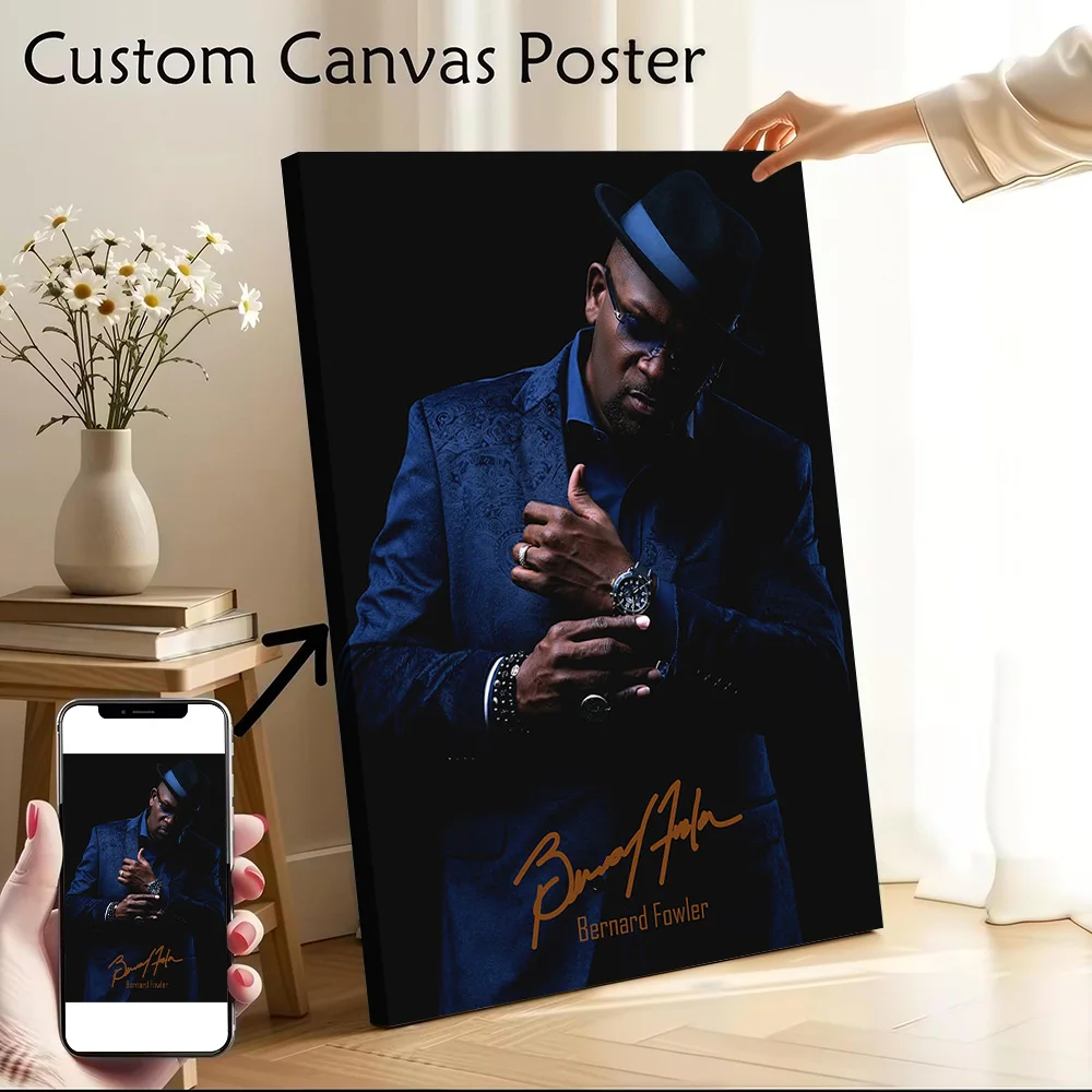 Bernard Fowler in a Blue Suit Printed Canvas Poster Personalized High Quality Wall Art Paintings for Bedroom Accessories Mural