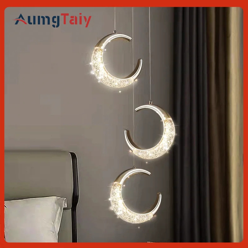 

Led Pendant Lights Moon Acrylic Shade Modern Indoor Hanging Light Fixtures Ceiling Light for Hallway Porch Kitchen Bedroom