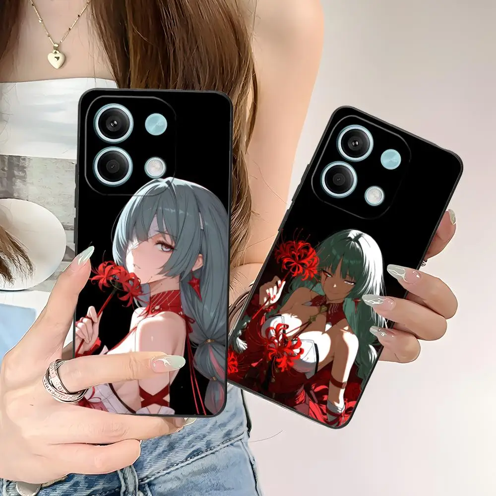 워더링 웨이브 프로로바 폰 케이스 (POCO F6 F5 F4 F3 F2 Pro GT C40용) 컬러 프린팅 보호 커버 고급 커버 스마트폰