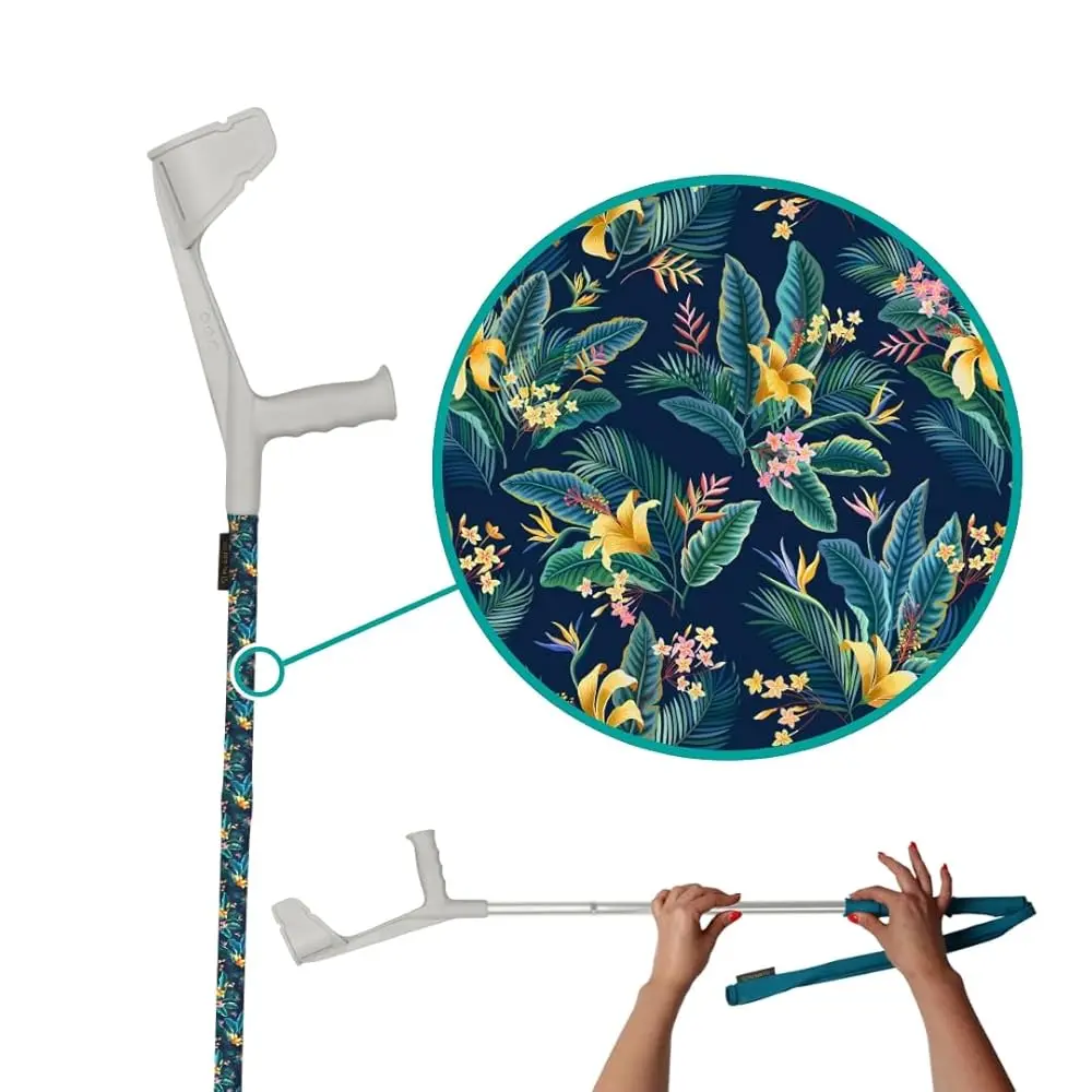 

myCover Flower - Модный чехол для костылей и тростей - Подходит для всех костылей и тростей, эластичная моющаяся ткань - 1 шт.