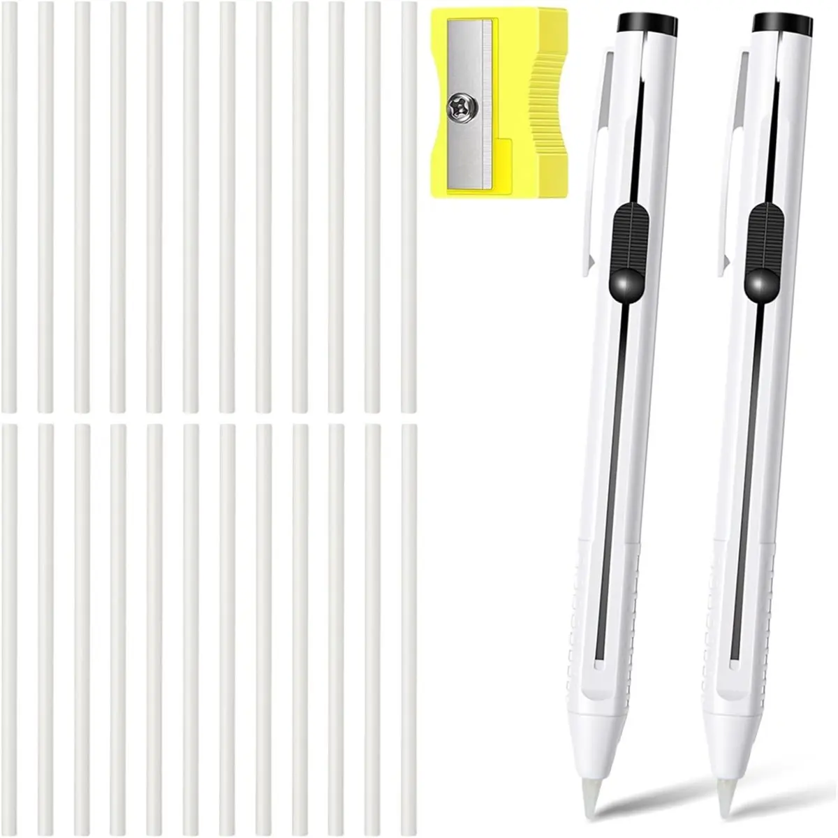 【STABLE QUALITY】28 Pcs Chalk Pencil Refillable Set, Sewing Fabric Pencils and Fabric Marker Pens with Sharpener, for Quilting DI
