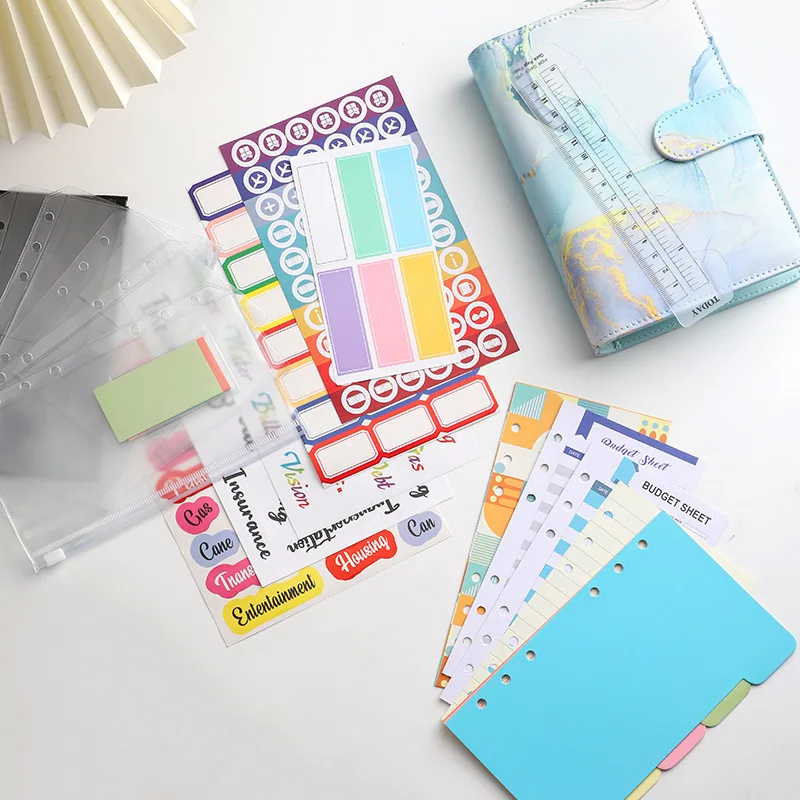 15 Sheets Loose-Leaf Notebook Handwritten Labels DIY Hand Account Planner Decorative Binder Stickers Sticky Notes Index Sticker