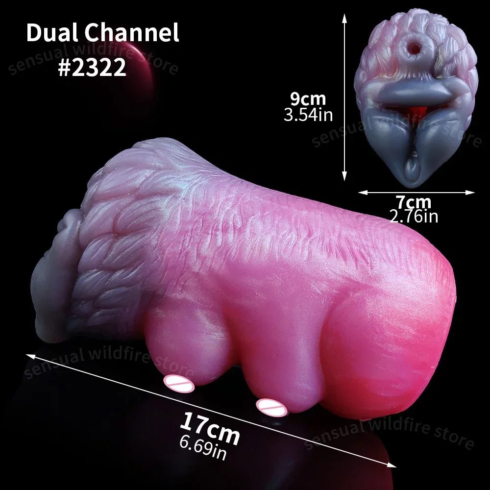 Pink Horse Stroker Fetish Men Animal Masturbator Men's Sex Toys Silicone Packet Pussy Realistic Vagina Anus Dual Channel