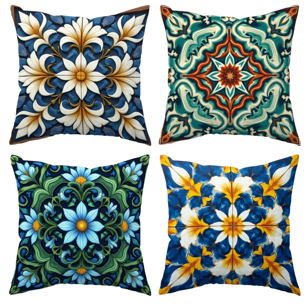 

Набор из 4 предметов для дома и кухни на Рождество – праздничные цветочные и геометрические узоры