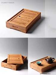 Exquisite Bamboo Tray Water Storage Tea Table Trays Decorative Chinese Tea Accessories Custom Tea Ceremony Tray Teapot Storage