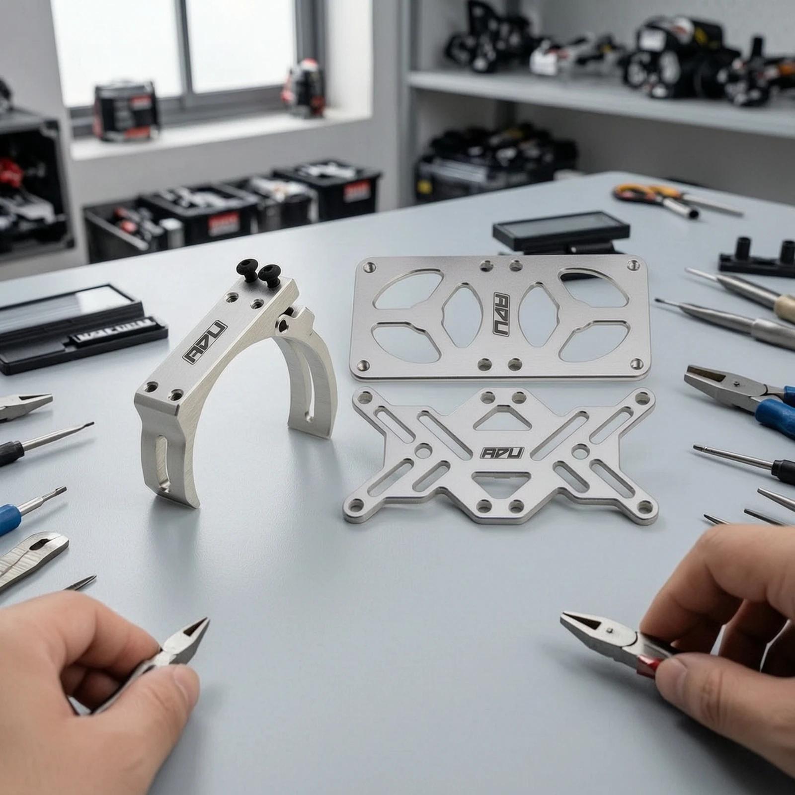 モーターヒートシンクブラケット-軽量モーターマウント-ファンブラケット付き-rcレーサー向け堅牢なoem製品