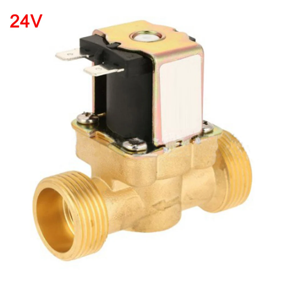 1pc 1/2Inch Electric Solenoid Valve Magnetic DC N/C Water Air Inlet Flow Switch Copper Electric Solenoid DC12V/DC24V/ AC220V