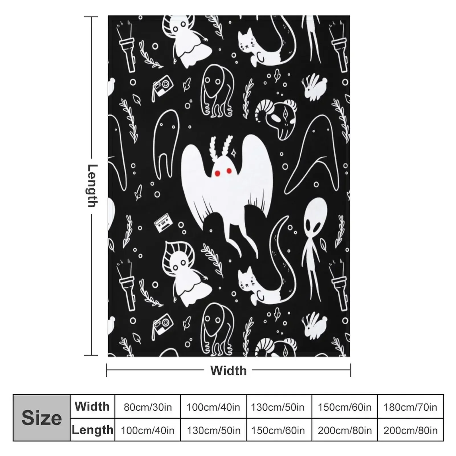 cryptids in black Throw Blanket For Baby Nap Decorative Sofa Loose Blankets