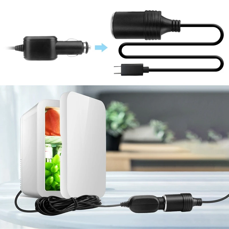 USB C PD 45W 15V/3A Type C Male to Cigarettes Lighter Socket Female Converter Adapter Cable-A46I