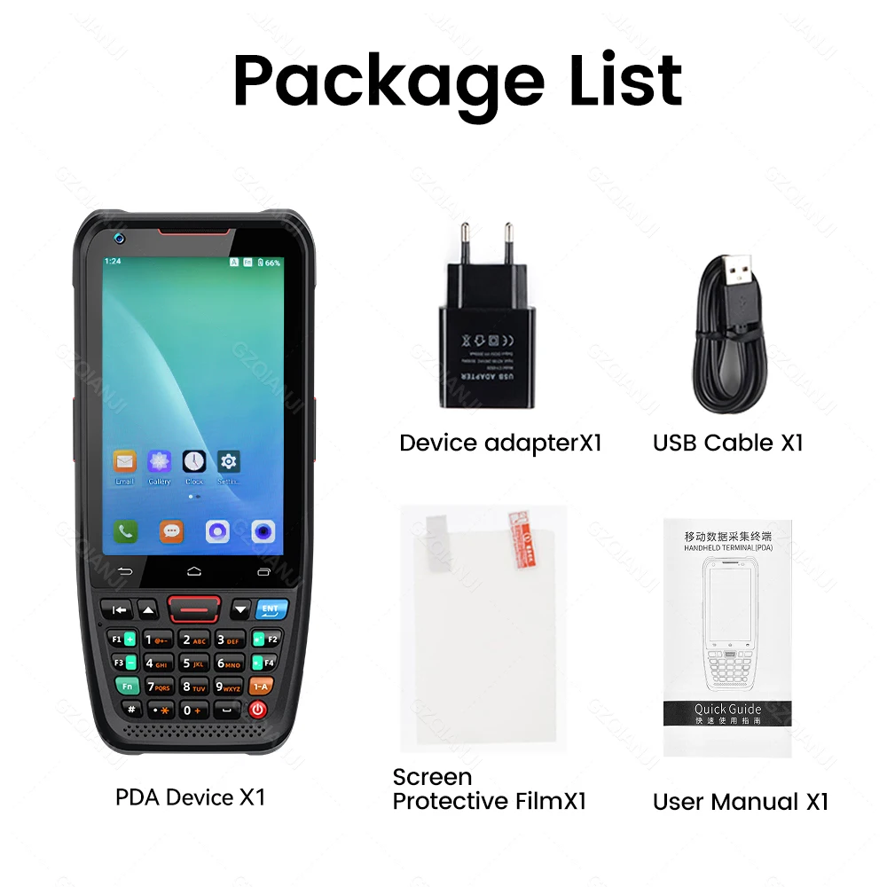 Rugged Handheld PDA Terminal Android 10 1D 2D Barcode Reader Support 3G 4G GPS WiFi Bluetooth Portable Data Collector IP66