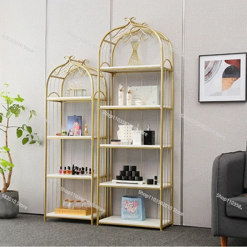 Nordic Golden Iron Storage Rack Living Room Sundries Bookcase Floor Stand Multi-layer Display Shelf Home Furniture Accessories