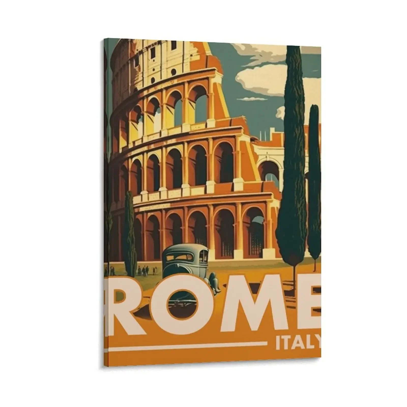

Rome Italy Vintage Travel Poster Retro Colosseum Canvas Painting Decoration Decoration bedroom