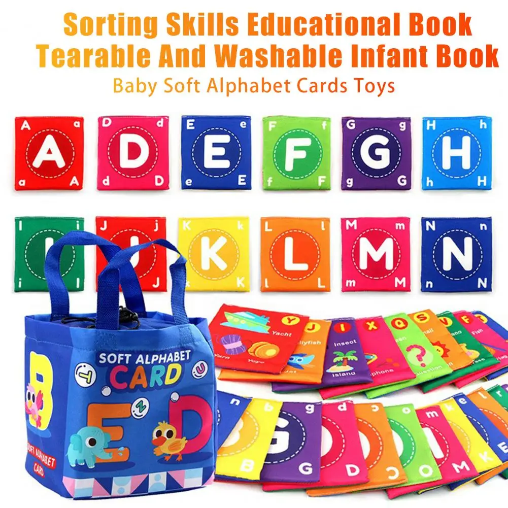 Sorting Skills Educational Book Educational Alphabet Flash Cards Set for Toddlers Visual Learning Toy with Storage Bag for Boys