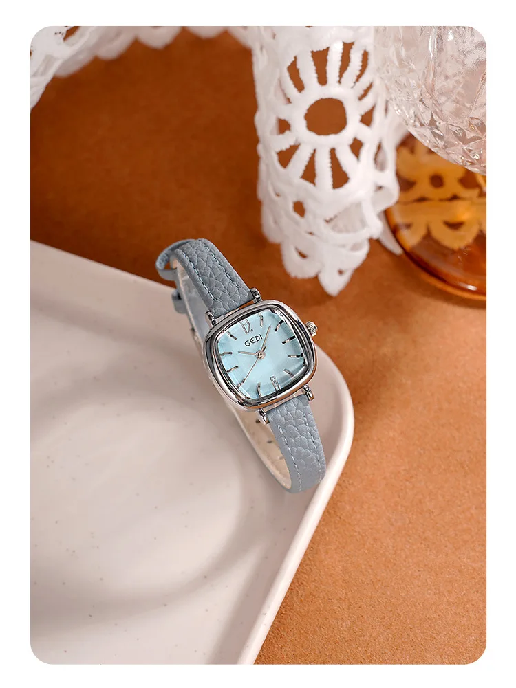 Goldie Simple High Beauty Ankela Red Student Watch Small, Exquisite, High Grade Women's Belt Quartz Watch 61018