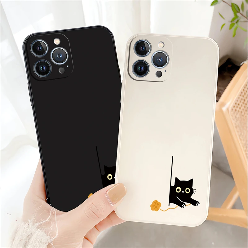 A51 A 51 A71 72 Cute Cat Case For Samsung Galaxy A34 A33 A54 A 54 A73 A53 A72 A53 A52 A50 A70 Liquid Shockproof Matte Cover