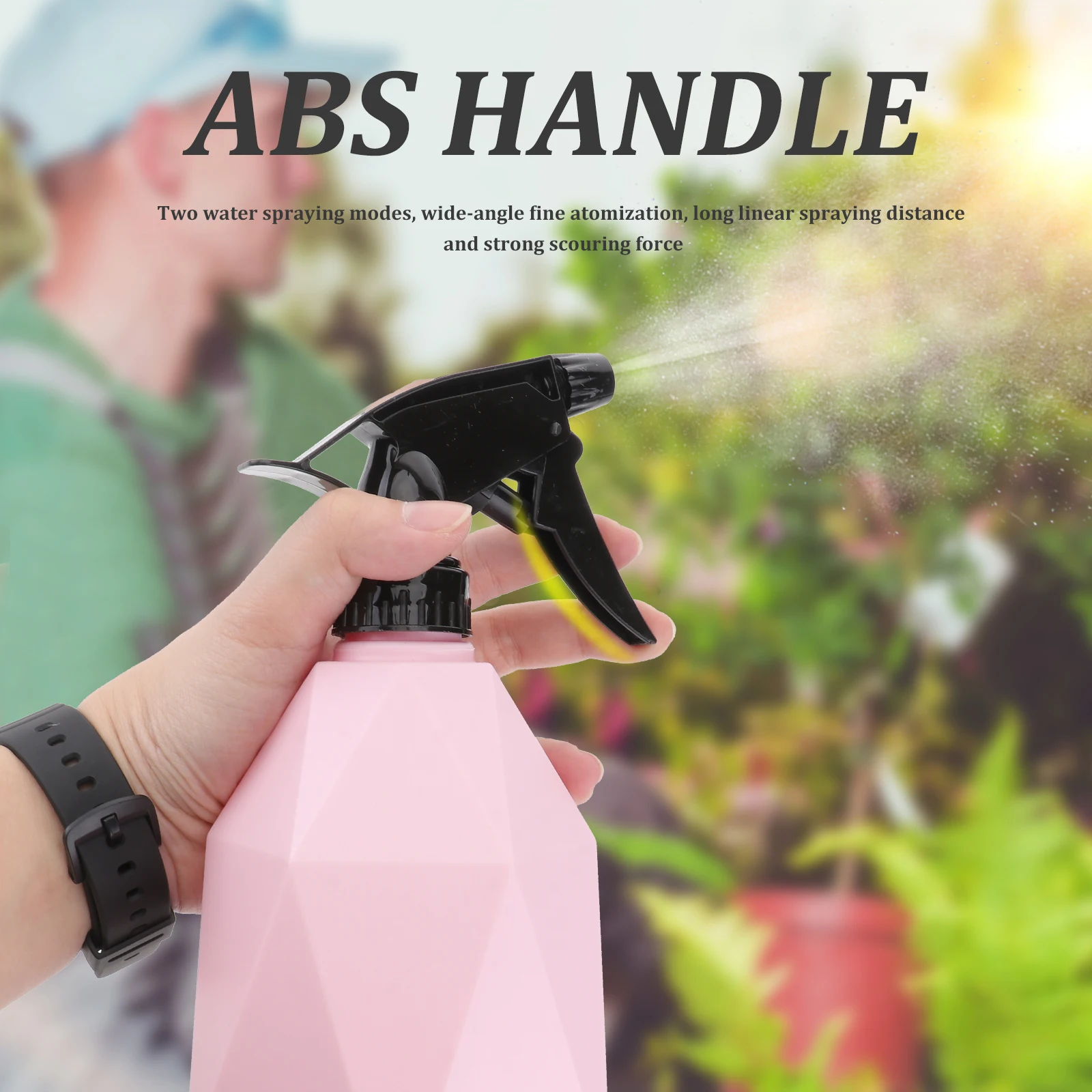 

600 Ml H Press Watering Kettle Durable Plastic Strong Air Pressure Fine Atomization Suitable Small Plant Home Office Cleaning