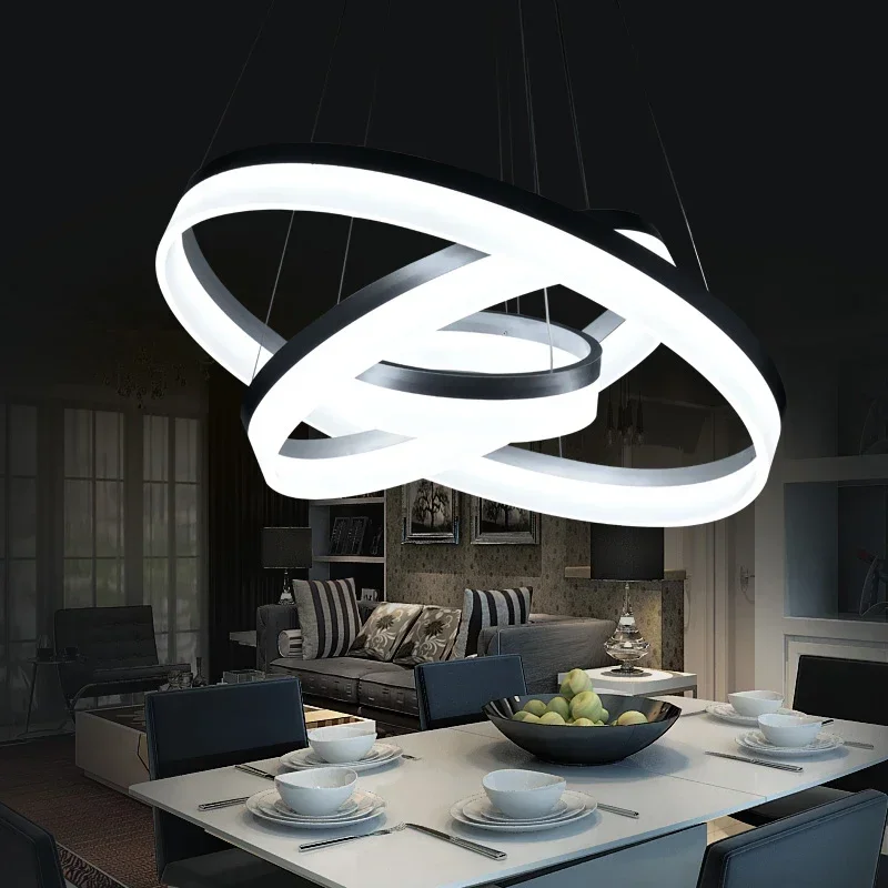 الحديثة LED غرفة المعيشة الطعام قلادة أضواء تعليق الإنارة تعليق Led حلقة الإضاءة تجهيزات الإضاءة دي تيكو Colgante #3