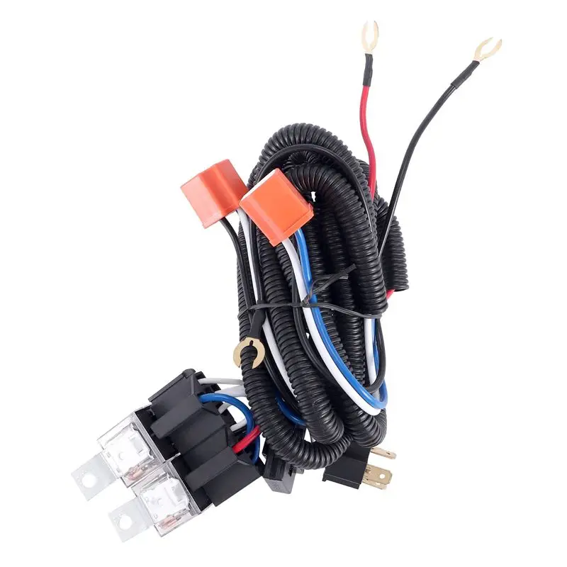 AB61-H4 Negative Switched LED Headlight Lamp Bulb Relay Wiring Harness Plug Kit