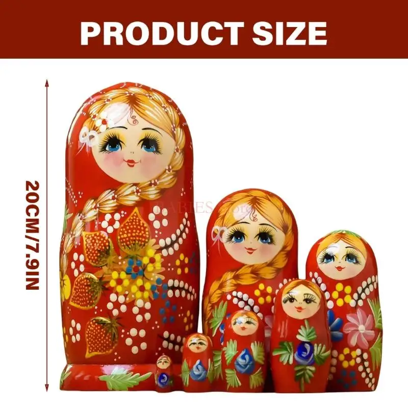 C9GB 7 Lớp Nga Matryoshka Làm Tổ Búp Bê Tương Tác Xếp Chồng Đồ Chơi Nghệ Thuật Truyền Thống Thủ Công Nhân Vật Trang Trí Bộ Sưu