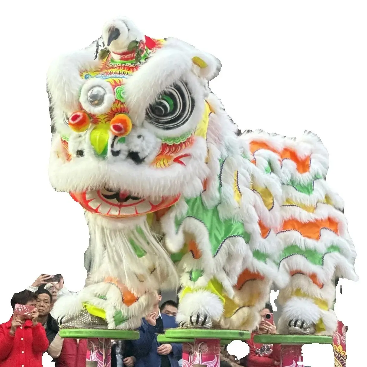

Red Wool Southern Lion Cosplay Costume for Advertising And Chinese Folk Parade Mascot Suitable Halloween Carnival Fancy Parties