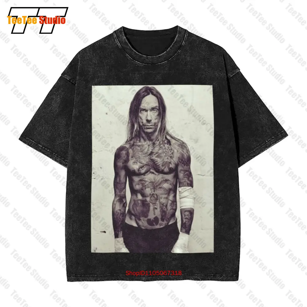 تي شيرت E1Syndicate Iggy Pop The Stooges Clash Tattoo Vintage NY1D