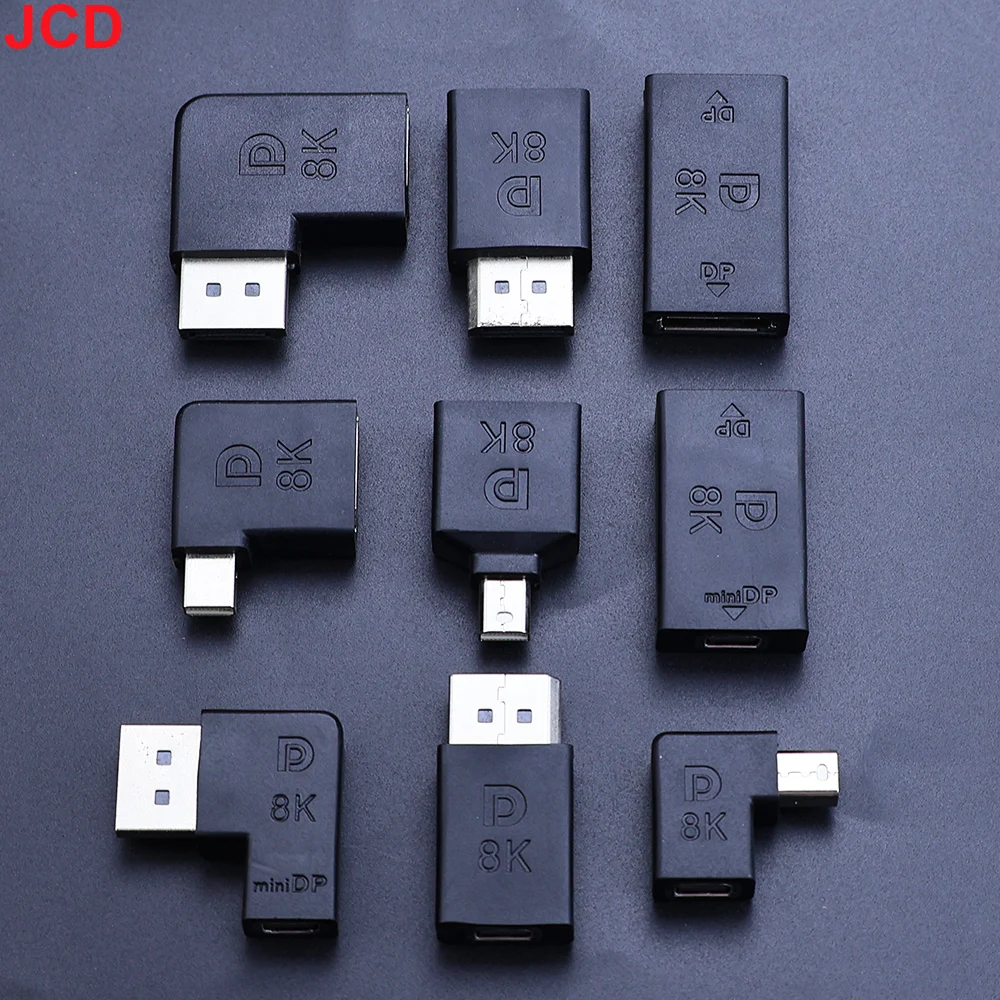 8K 60Hz Displayport DP 1.4 Cable Adapter 90 Degree 4K 144Hz Display Port Male To Mini Displayport PC Computer Female Converter