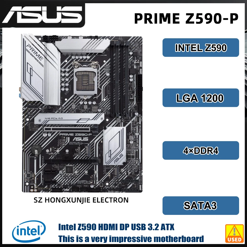 ASUS PRIME Z590-P ATX PC Motherboard Intel Z590 For Intel 10th 11th Gen CPU I5 I3 I7 I9 11700T 11900 LGA 1200 DDR4 M.2 HDMI