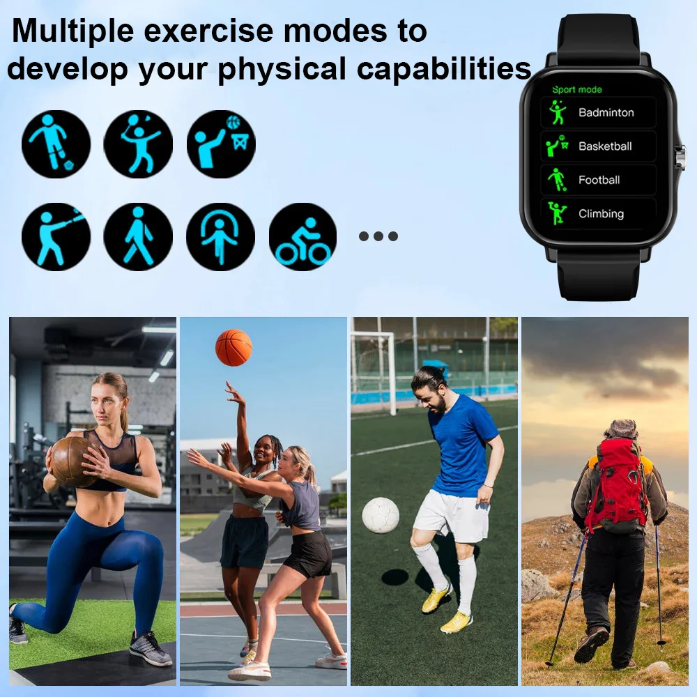 2025 Smartwatch هاتف أندرويد 1.44 بوصة HD شاشة بلوتوث دعوة الدم الأكسجين/مراقبة الضغط ساعة ذكية النساء الرجال هدية