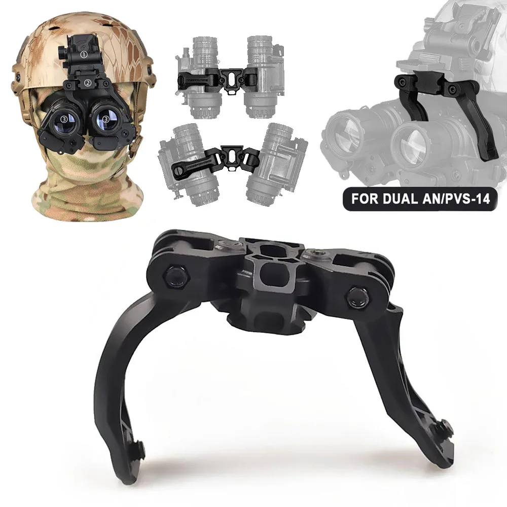 

Adjustable NVG J Arm Mount Bracket and Dual Arm PVS-14 Bridge Mount Fit L4G24/L4G19/NS39/AKA2 Night Vision Goggles Mount