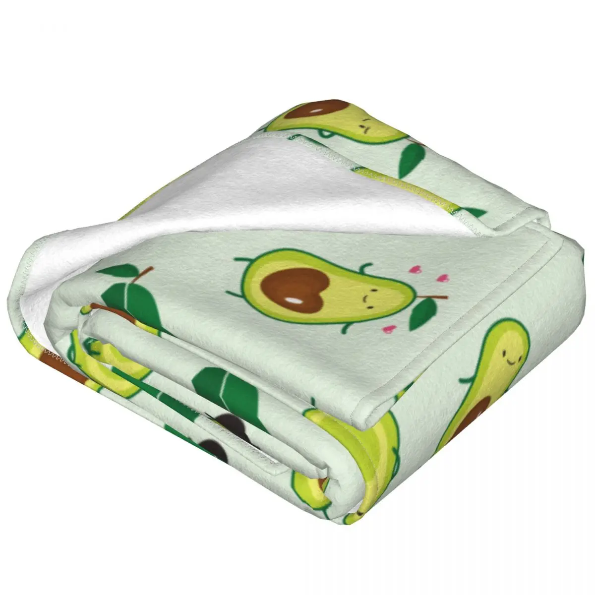 Cute Green Avocado Flannel Throw Blankets Avocados Lover Blankets for Home Outdoor Ultra-Soft Plush Thin Quilt