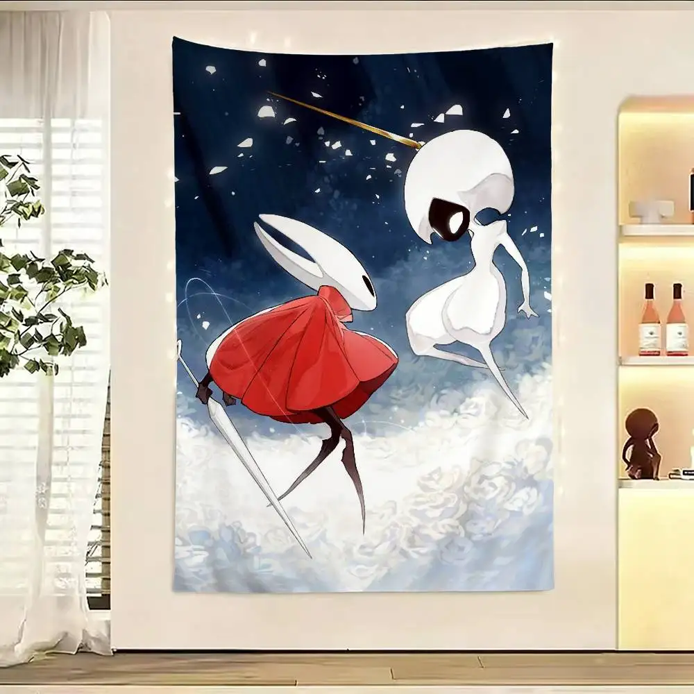 

Game H-Hollow Knight Silksong Flags Wall Hanging Background Art Banner for Bedroom Home Outdoor Decor