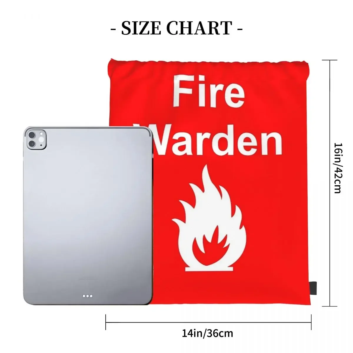 Fire Warden By Exit Incorporated Backpacks Drawstring Bags Drawstring Bundle Pocket Sundries Bag BookBag For Travel Students