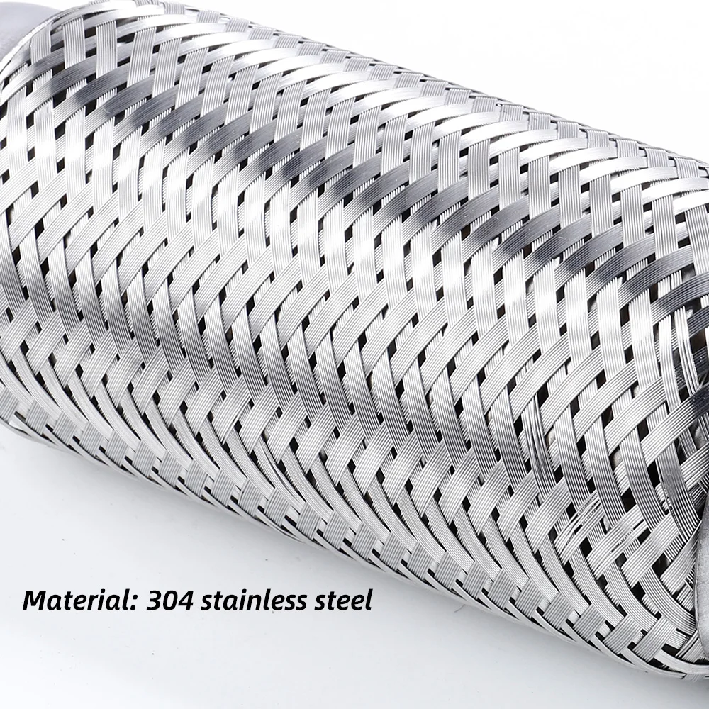 Runsco Car Exhaust Tube Telescopic Flexible Connection Braid Bellows Stainless Steel Muffler Pipe Connector Welded Universal