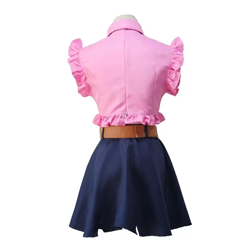 Anime The Seven Deadly Sins Elizabeth Liones Cosplay Costume Summer Girl Pink Top Navy Skirt Women Halloween Party Dress - view 4