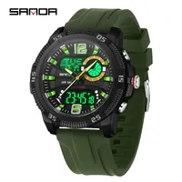 SANDA Top Luxury Electronic Watch for Man Outdoor Sport Watch Stopwatch Waterproof Calendar Digital Clock 3372