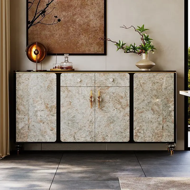 

Italian minimalist side cabinet light luxury high-end feeling living room wall integrated locker designer home