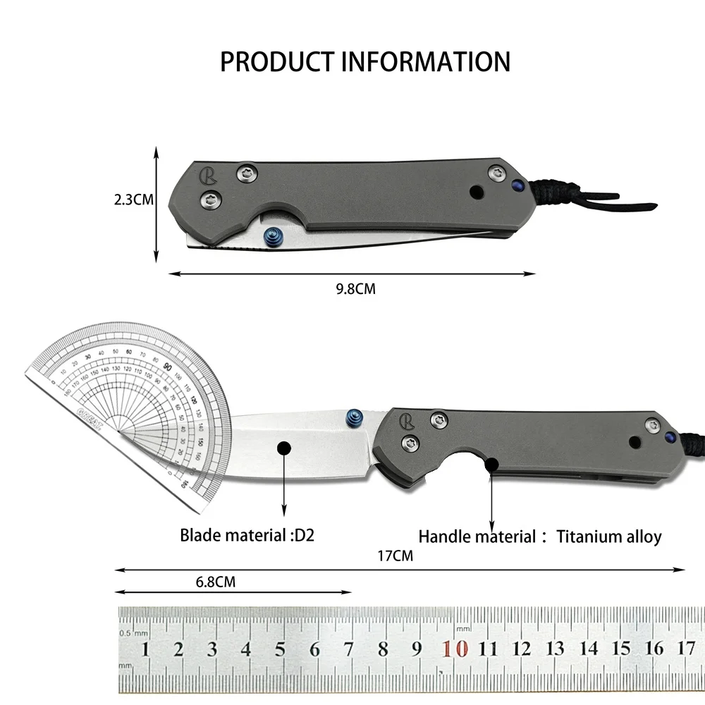 Chris Reeve Small Sebenza 31 Folding Pocket Knife D2 Blade Titanium Alloy Handle Hunting Tactical Knives Safety EDC Tool