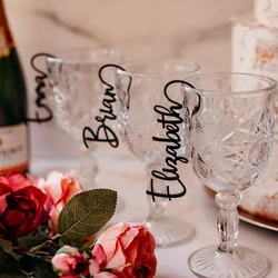 Personalized Wedding Drink Name Tags,Wine Glass Charms,Party Glass Toppers, Cocktail Names, Wedding Gift, Place