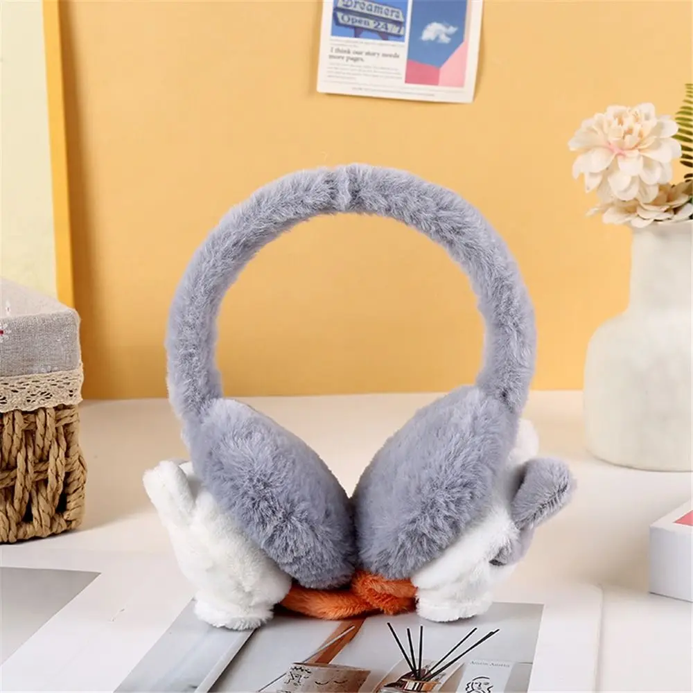 Inverno quente dos desenhos animados gato earmuffs à prova de vento dobrável aquecedores de orelha de pelúcia retrátil proteção de ouvido presente para mulheres meninas