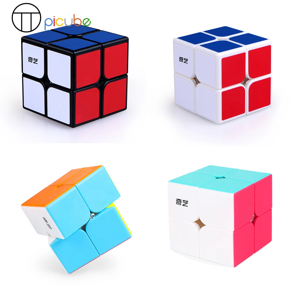 [Picube] QiYi 2x2 QiDi Cubo Magico Senza Adesivo Cubo Tascabile Velocità QiDi S2 2x2x2 Cubo Puzzle Nero Giocattoli Educativi per I Bambini