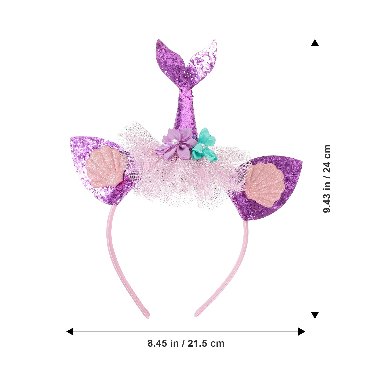 

Children Headband Mermaid Tail Design Glitter Hair Accessories For Girls Cute Party Wear Lightweight Comfortable Little